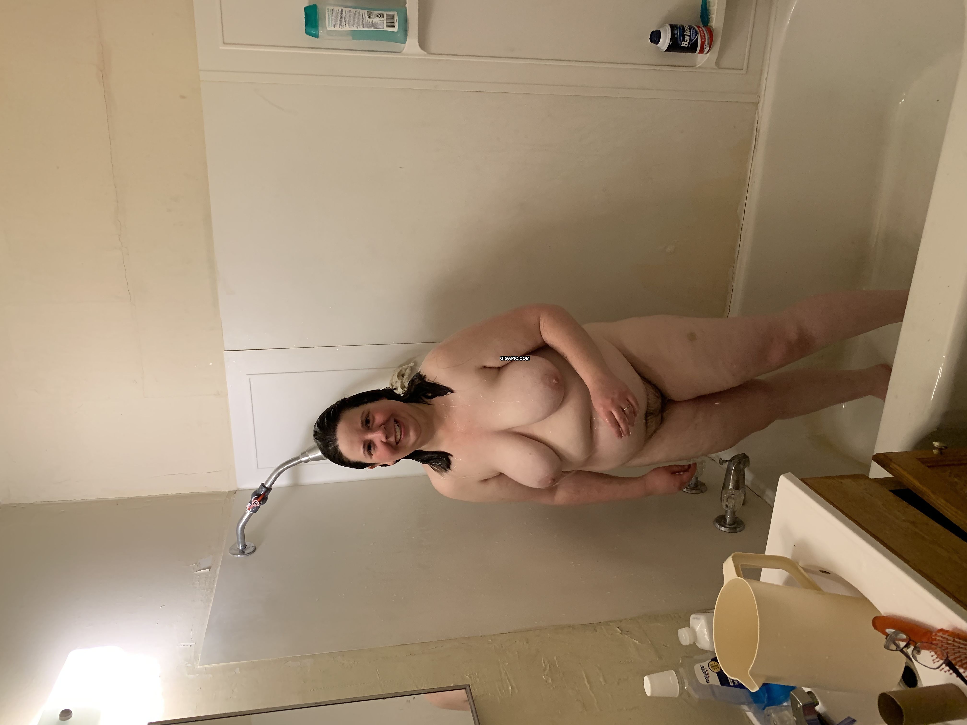 My chubby wife in the shower and after image pic